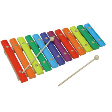 Xilofone de madeira em cores múltiplas